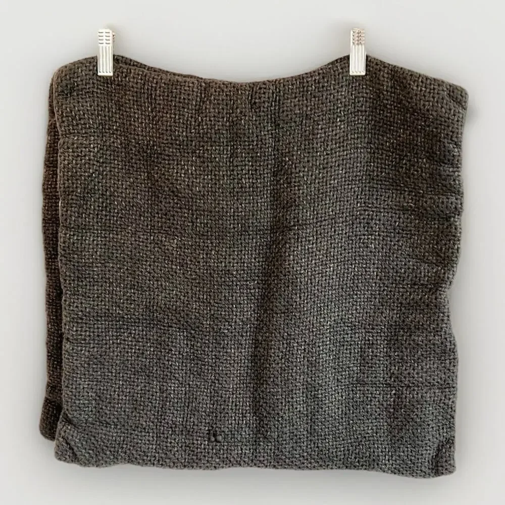 TWO Pottery Barn Faye Charcoal Textured 100% Linen Pillow Covers 20